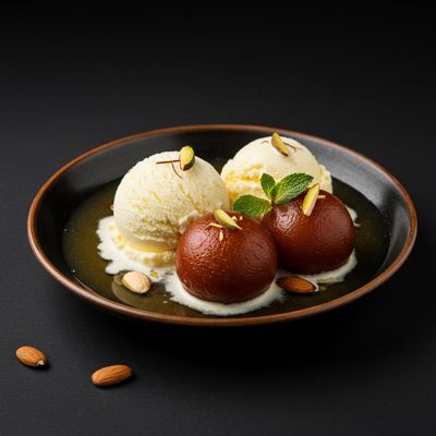 Gulab Jamun (2pcs) with Ice Cream